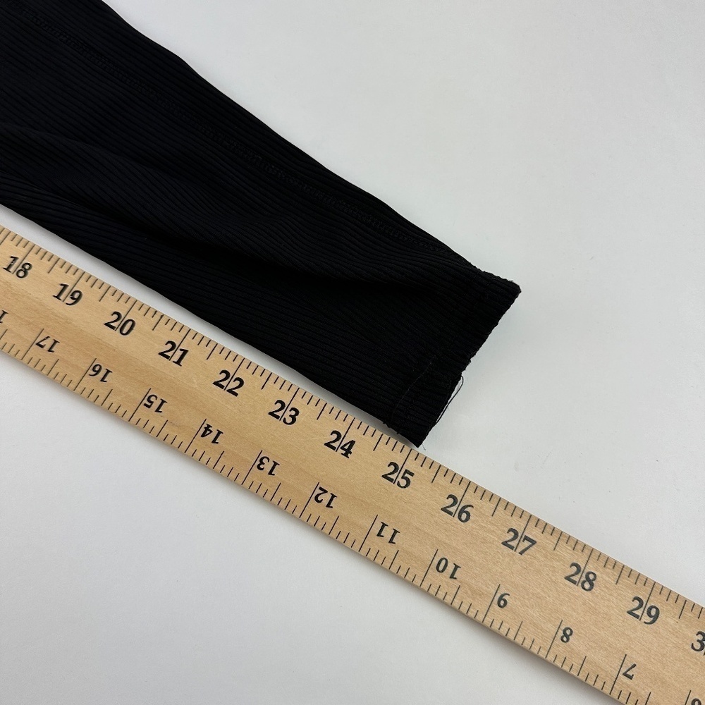 Leggings Womens Black Ribbed - Picture 7 of 9